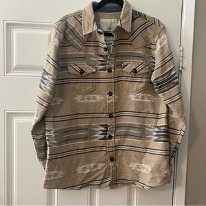 Men's Beige Patterned Western Shacket - Cody James
